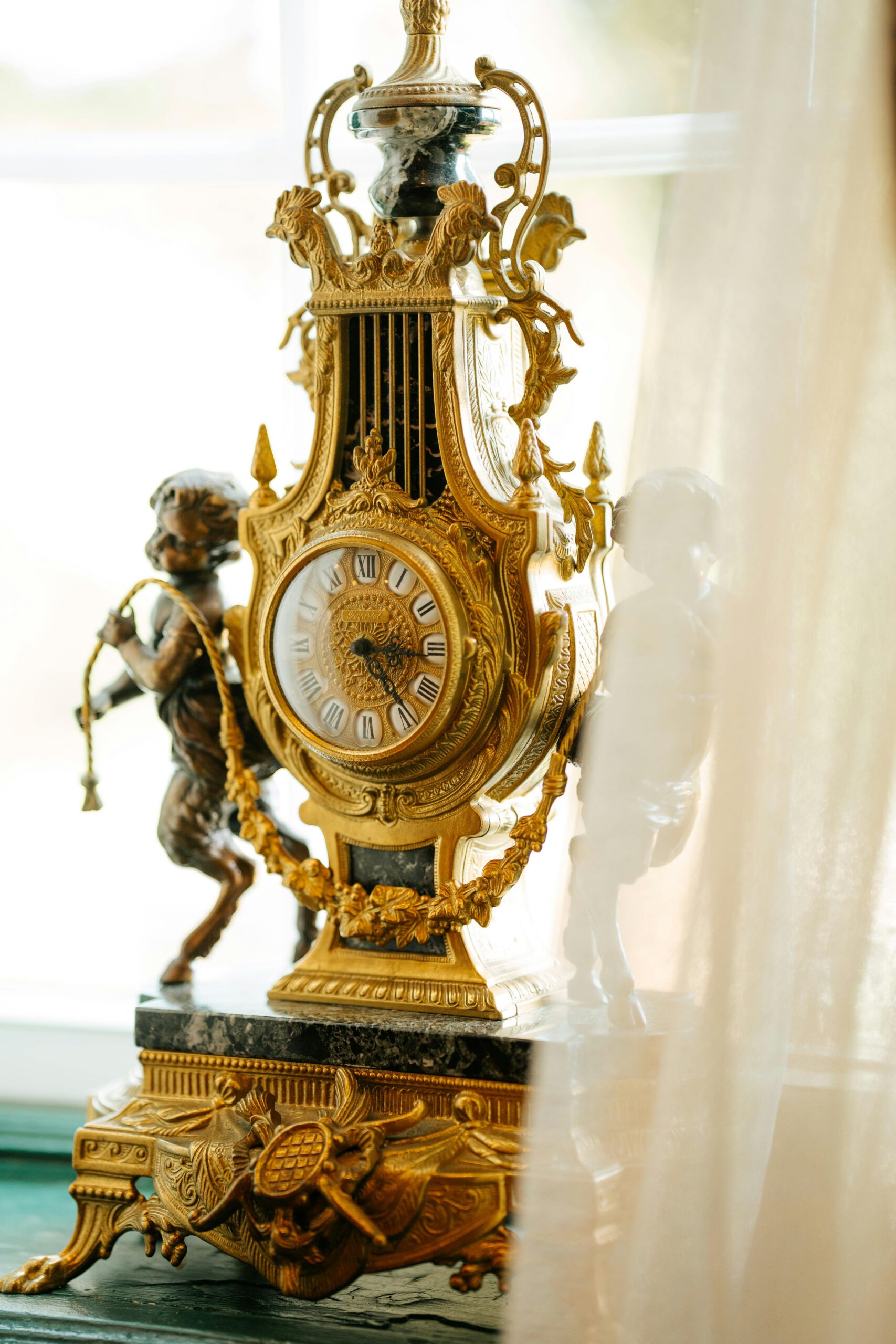 antique clock gold